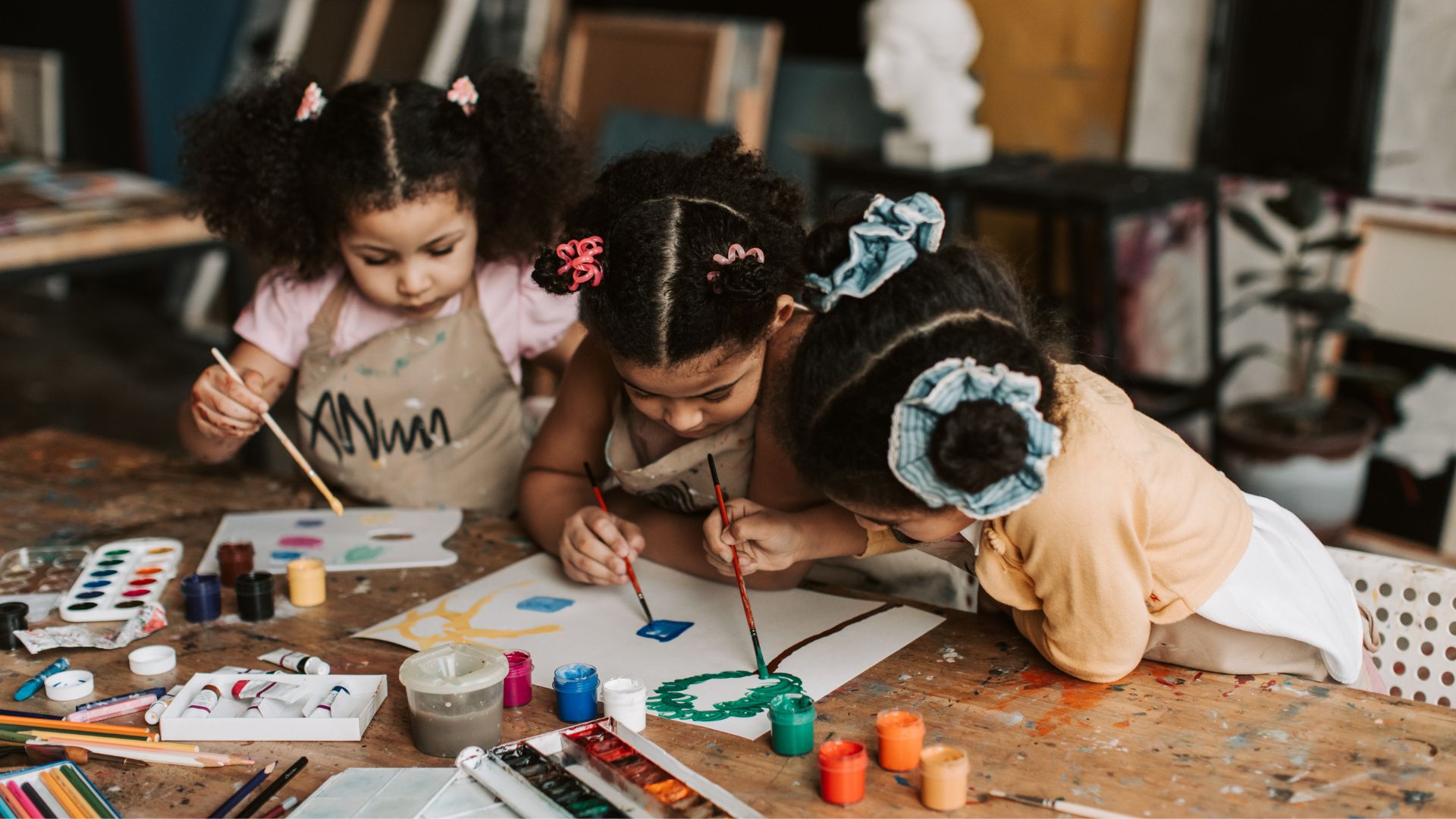 Children doing art and craft